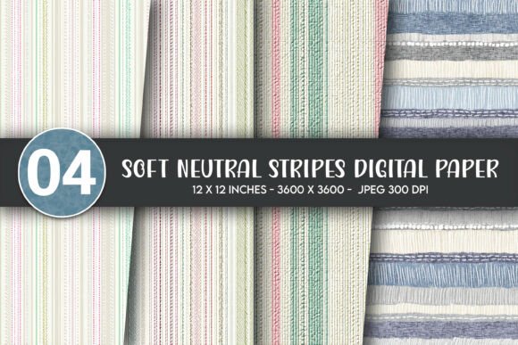 Download Soft Neutral Stripes Digital Paper - Neutral stripes Collection