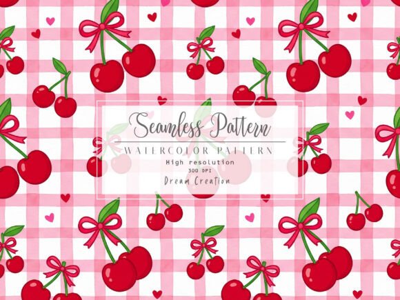 Download Pink Cherry Gingham Seamless Pattern - Premium Resources