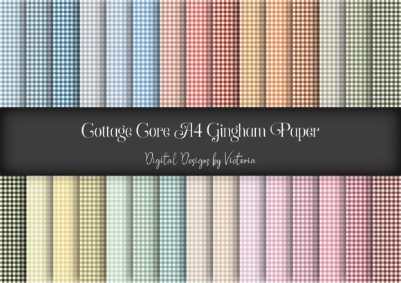 Download Cottage Core Gingham A4 Digital Paper - Gingham Collection
