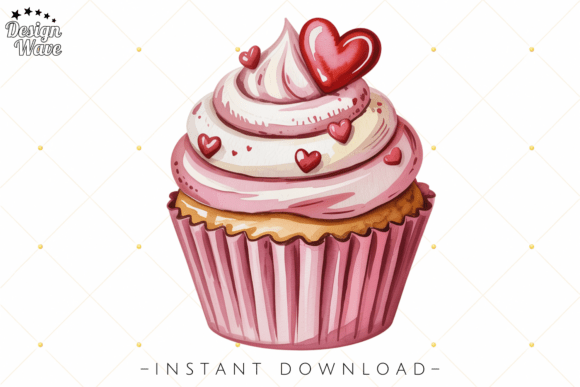 Download Heart Topped Valentine Cupcake PNG - Premium Resources