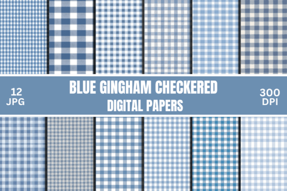 Download Blue Gingham Checkered Digital Pattern - Gingham Collection